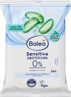 Szenzitív dezodoráló kendő aloe verával Balea