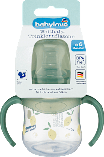 Trinklernflasche Weithals, grün, ab 6. Monat, 150 ml babylove