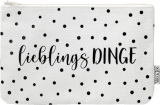 Kosmetiktasche weiß "Lieblingsdinge" mit schwarzen Punkten Vito & Joe