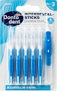 Szczoteczki do czyszczenia przestrzeni międzyzębowych, niebieskie, rozmiar ISO 3 Dontodent
