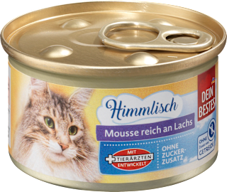 Nassfutter Katze Mousse reich an Lachs, Himmlisch Dein Bestes