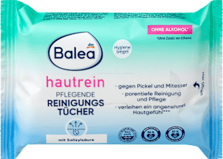 Ošetrujúce čistiace utierky na problematickú pleť hautrein Balea