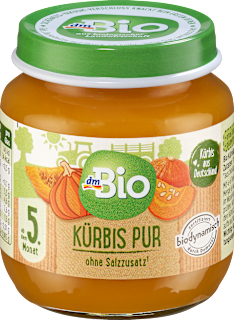 Kürbis pur ab dem 5. Monat dmBio