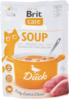 Polievka pre mačky care Soup with Duck Brit