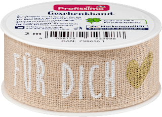 Geschenkband aus Leinen mit Schriftzug Profissimo