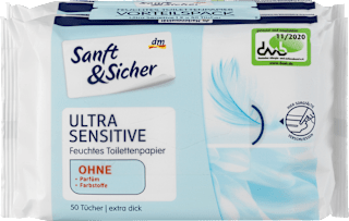 Papier toaletowy nawilżany Ultra Sensitive Sanft&Sicher