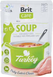 Polievka pre mačky care Soup with Turkey Brit