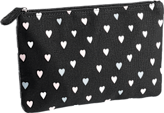 Kosmetiktasche schwarz mit bunten Herzen Vito & Joe