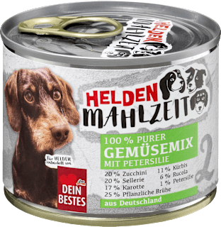 Nassfutter Hund purer Gemüsemix mit Petersilie, Heldenmahlzeit Dein Bestes