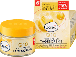 Krem na dzień przeciwzmarszkowy Q10 z SPF 30 Balea