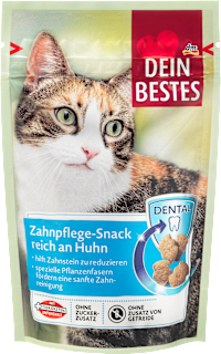 Dentálne vankúšiky pre mačky s kuracím mäsom Dein Bestes