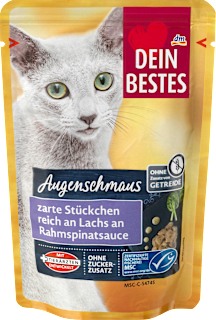 Mokra karma dla kota, łosoś w sosie śmietanowo-szpinakowym Dein Bestes