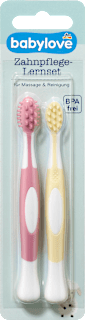 Zahnpflege-Lernset rosa/gelb babylove