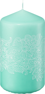 Свещ с декоративен печат, цвят мента Profissimo