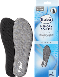 Einlegesohlen Memory Foam, Gr. 38/39 (1 Paar) Balea
