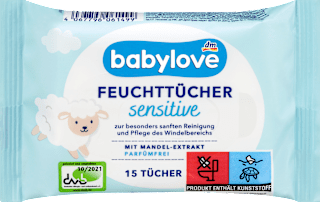 sensitive vlažne maramice za bebe sa ekstraktom badema - putna ambalaža babylove