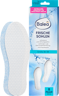 Einlegesohlen Frischesohlen weiß, Gr. 36-38 (8 Paar) Balea