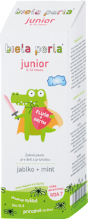 Detská zubná pasta junior jablko + mint, 6 - 12 rokov Biela perla