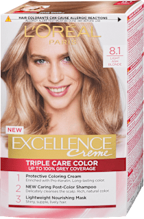Barva za lase, 8.1 Light Ash Blonde L'ORÉAL PARiS EXCELLENCE Creme