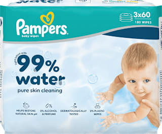 Vlažilni robčki 99 % Water, 3 × 60 Pampers