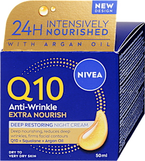Tápláló ránctalanító éjszakai arckrém Q10 POWER NIVEA
