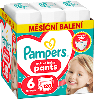 plenkové kalhotky velikost 6 , měsíční balení Pampers active baby