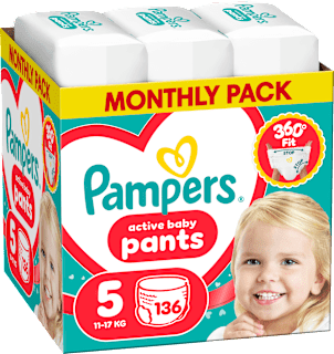 plenkové kalhotky velikost 5, měsíční balení Pampers active baby