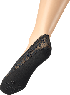 ponožky nízké, Florale Spitze, vel. 39-42, černé Fascino