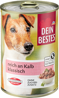 Nassfutter Hund reich an Kalb, Multipack (6x400 g) Dein Bestes
