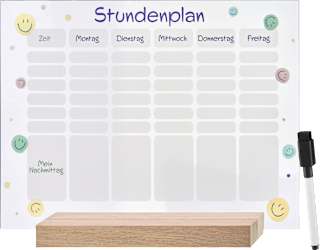 Stundenplan aus Acryl mit Holzstandfuß & Stift, DIN A4 dm home