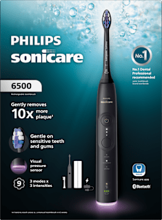 Elektromos fogkefe Sonicare 6500 fekete színben tokkal Philips Sonicare