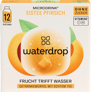 Getränkewürfel Microdrink Eistee Pfirsich (12 Stück) waterdrop