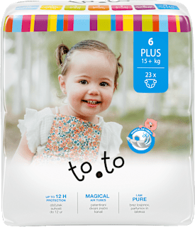 Otroške plenice Plus, velikost 6 (15+ kg) to.to
