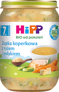 Zupka koperkowa z ryżem i indykiem, po 7. miesiącu HiPP