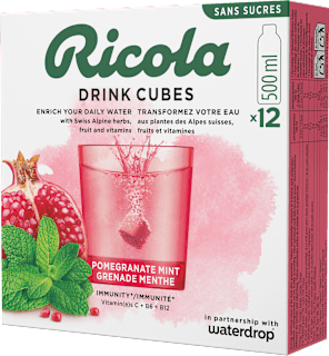 Drink Cubes melagrana e menta Ricola