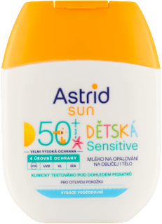 Sensitive dětské mléko na opalování SPF50+  Astrid