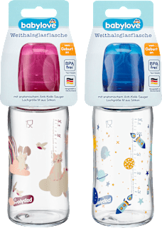 Sklenená fľaša so širokým hrdlom 240 ml babylove