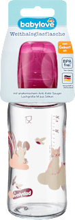 Babyflasche aus Glas Weithals, beere, von Geburt an, 240 ml babylove