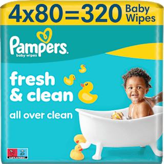 Vlhčené utierky Fresh clean 4 x 80 Pampers