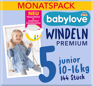 Windeln Premium Gr. 5 Junior (10-16 kg) Monatspack babylove
