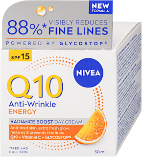 Ragyogást fokozó nappali arckrém FF15 Q10 ENERGY NIVEA