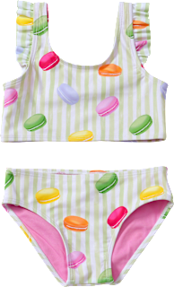 Tankini mit Macaron-Muster, grün & rosa, Gr. 110/116 PUSBLU