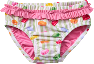 Windelbadehose mit Macaron-Muster, grün & rosa, Gr. 86/92 PUSBLU