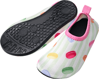Badeschuhe mit Macaron-Muster, grün & rosa, Gr...., 1 St