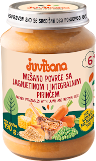 Dečija kašica - mešano povrće sa jagnjetinom i integralnim pirinčem,  od 6. meseca  juvitana