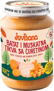 Dečija kašica - batat i muskatna tikva sa ćuretinom juvitana