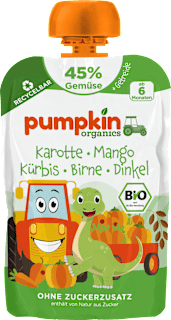 Quetschie Karotte, Mango, Kürbis, Birne & Dinkel ab 6 Monaten pumpkin organics
