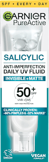 Denný pleťový UV fluid proti nedokonalostiam Salicylic Invisible + Matte SPF 50+ GARNIER PureActive