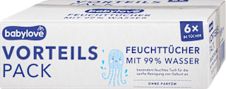 Vlažni robčki z 99 % vode, 6 x 80 kos babylove