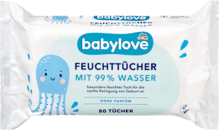 Feuchttücher mit 99 % Wasser babylove